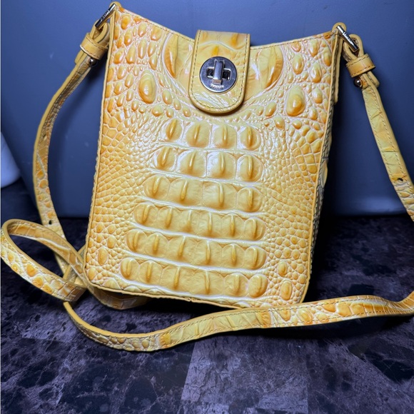 Brahmin Handbags - Brahmin Yellow Croc-Embossed Crossbody with Turn-Lock